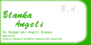 blanka angeli business card